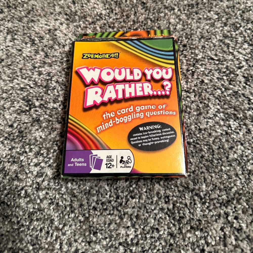 Would You Rather Card Game ages 12+ teen and adults